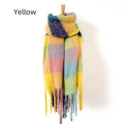 Women Fringed Thick Scarf Shawl