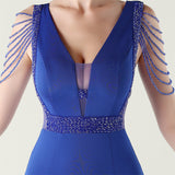 Mermaid V-neck Beading Prom Dress