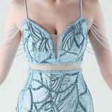 Spaghetti Straps Beading Sequins Prom Dress