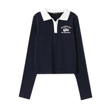 Polo Collar Long Sleeve T-shirt