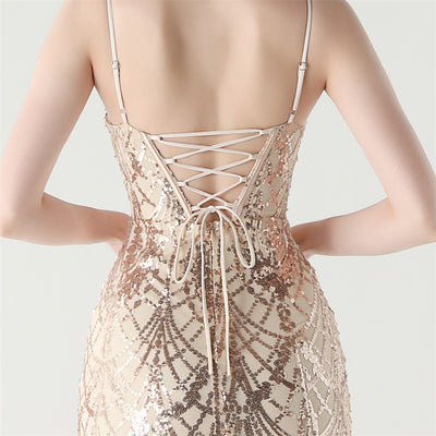 Mermaid Spaghetti Straps Appliques Prom Dress