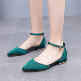 Flat-heeled Pointed Low-heeled Satin Bridal Shoes