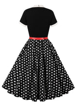 Wave Point Short Sleeve Vintage Dress