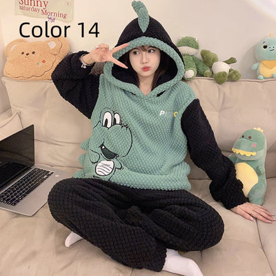 Thick Flannel Cartoon Home Service Suit