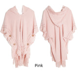 Autumn and Winter Button Hooded Cloak Shawl