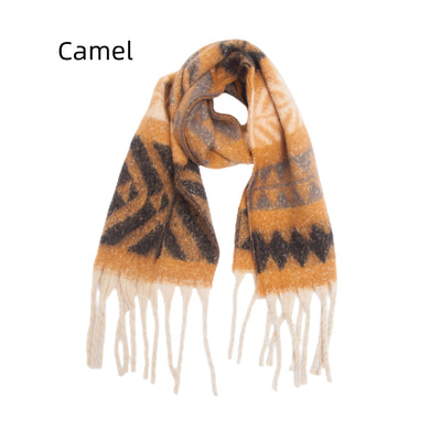 Coarse Tassel Jacquard Scarf