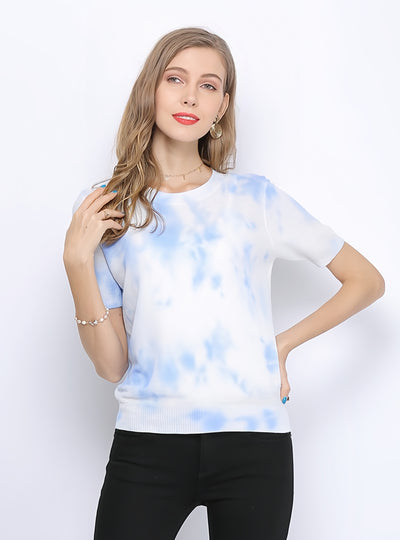 Tie-dyed Loose Short-sleeved Round Neck T-shirt