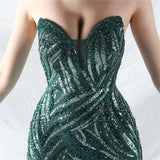 Mermaid Strapless Sequins Prom Dress