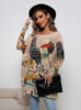 Cartoon Printed Pullover Loose Long Sleeve Sweater