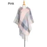 Fringed Pullover Cloak Thickened Color Plaid Shawl