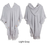 Autumn and Winter Button Hooded Cloak Shawl
