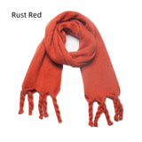 Autumn and Winter Knotted Thick Braid Tassel Scarf