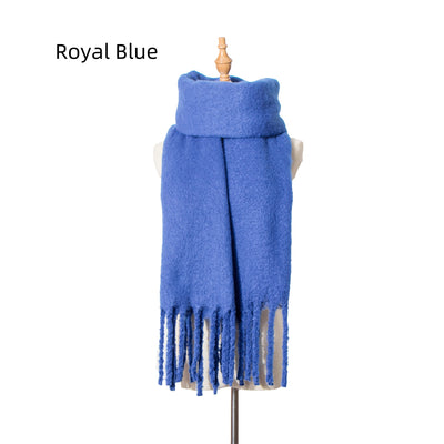 Thick Tassel Solid Color Thick Scarf