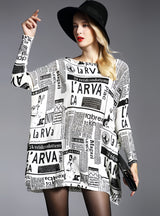 Loose-fitting Medium to Long Printed Sweater