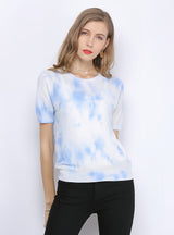 Tie-dyed Loose Short-sleeved Round Neck T-shirt