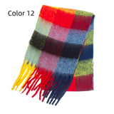 Thick-bearded Four-grid Thick Double-sided Plaid Scarf