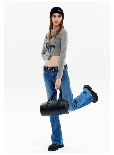 Retro Printed Long Sleeve T-Shirt