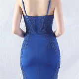 Mermaid Spaghetti Straps Appliques Prom Dress