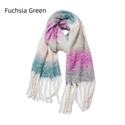 Thick Tassel Gradient Scarf Shawl