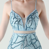 Mermaid Spaghetti Straps Sequins Beading Prom Dress