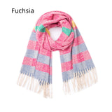 Fringe Stripes Increase Warm Scarf