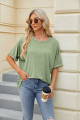 Round Neck Loose Short Sleeve T-shirt Top
