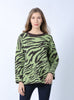 Zebra Loose Round Neck Sweater