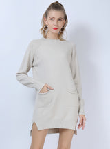 Long-sleeved Solid Color High Neck Sweater