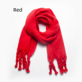 Autumn and Winter Knotted Thick Braid Tassel Scarf