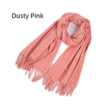 Bristle Fringed Solid Color Scarf