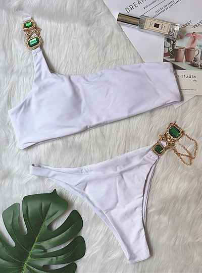 Luxury Crystal Diamond Chain Swimsuit