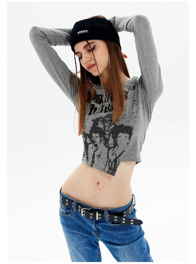 Retro Printed Long Sleeve T-Shirt