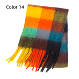 Thick-bearded Four-grid Thick Double-sided Plaid Scarf