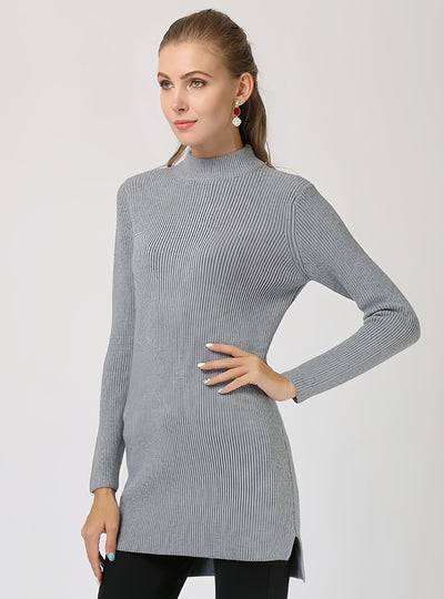 Solid Color Semi-high Neck Slim Long Sleeve Sweater