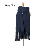 Thick Tassel Solid Color Thick Scarf