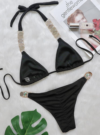 Split Strap Diamond Swimsuit