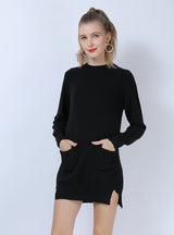 Long-sleeved Solid Color High Neck Sweater