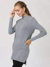Solid Color Semi-high Neck Slim Long Sleeve Sweater