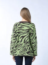 Zebra Loose Round Neck Sweater