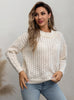Retro Beaded Round Neck Long Sleeve Sweater