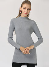 Solid Color Semi-high Neck Slim Long Sleeve Sweater