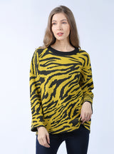 Zebra Loose Round Neck Sweater
