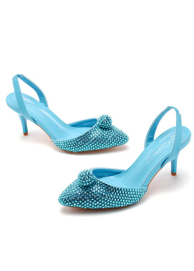 7 cm Rhinestone Ball Pointed Sandals