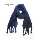 Autumn and Winter Knotted Thick Braid Tassel Scarf