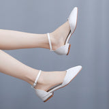 Flat-heeled Pointed Low-heeled Satin Bridal Shoes