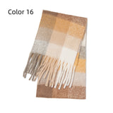 Thick-bearded Four-grid Thick Double-sided Plaid Scarf