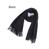 Bristle Fringed Solid Color Scarf