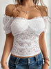Sexy Openwork Slim Off the Shoulder Lace Top
