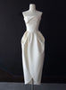 Ivory Satin Strapless Short Wedding Dress