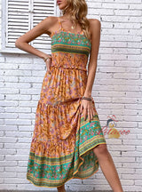 Summer Printed Suspender Dress